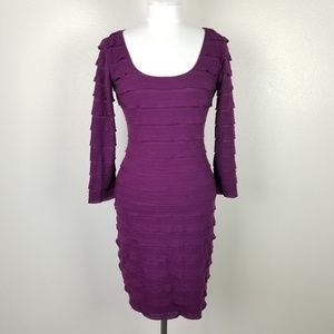 Max Studio Purple Tiered Dress Layered Small